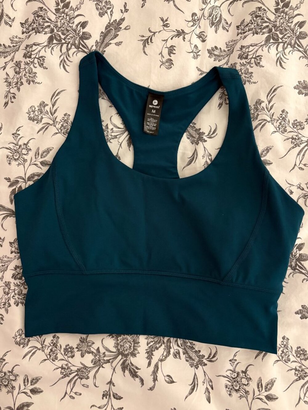 90 Degree dark green sports bra, women's M